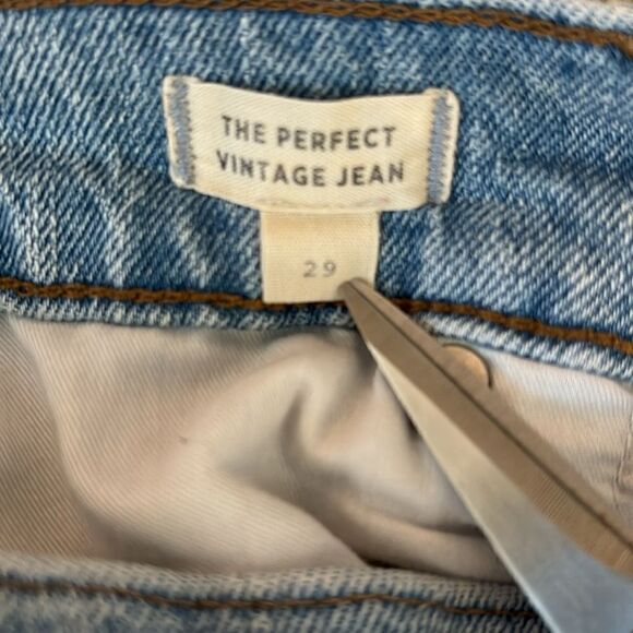 Madewell The Perfect Vintage Jean Worn Wash Distressed Raw Hem Size 29 - Picture 8 of 12